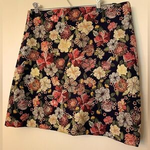 Loft Floral Brocade Skirt